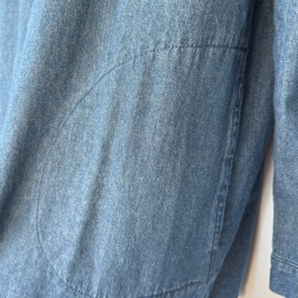 JOAN RIVERS DENIM BUTTON DOWN TOP XS - Picture 3 of 13